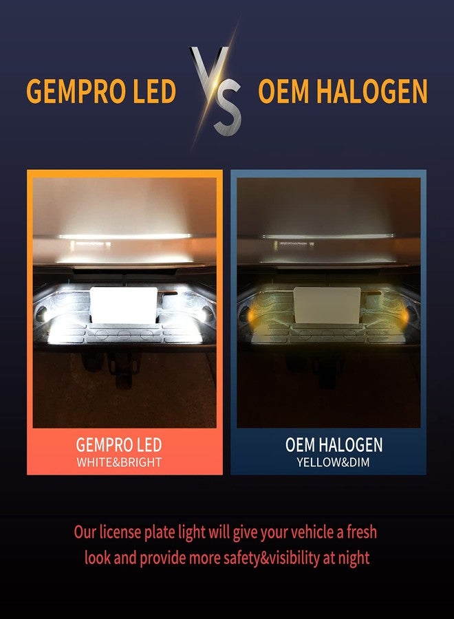 Gempro مجموعة مصابيح لوحة ترخيص LED كاملة من Gempro، بديلة لسيارات شيفروليه سيلفرادو 1500 و2500 و3500 وسوبربان وتاهو وجي إم سي سييرا ويوكون XL وكاديلاك إسكاليد، لون أبيض زينون 6000 كلفن، عبوتان - Image 3